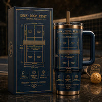 Dink, Drop, Reset - Pickleball Court Blueprint Tumbler