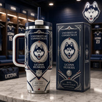 UCONN Heritage Crest - Navy and Ivory Wraparound Tumbler