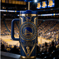 GSW Medallion - Navy and Gold Wraparound Tumbler